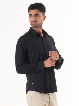 Navy Full Sleeve Shirt - Men's Semi Casual - model_poseposition_of_shirtporduct_type