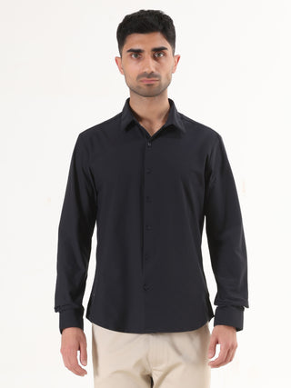 Navy Full Sleeve Shirt - Men's Semi Casual - model_poseposition_of_shirtporduct_type