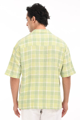 Neon Nautica Checkered Oversized Cotton Shirt - model_poseposition_of_shirtporduct_type