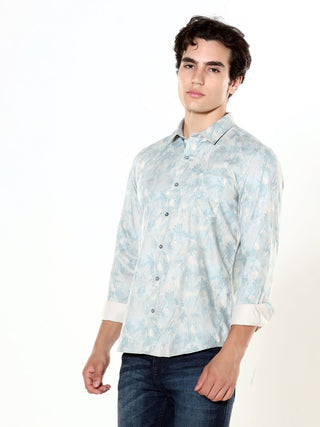 Ocean Green Printed Shirt - model_poseposition_of_shirtporduct_type