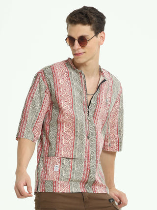 Olive Blush Drop Shoulder Kurta - model_poseposition_of_shirtporduct_type