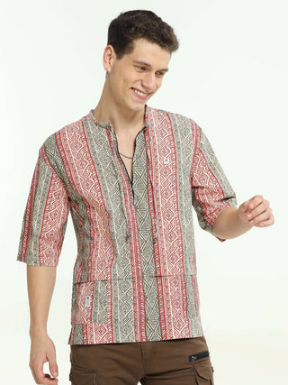 Olive Blush Drop Shoulder Kurta - model_poseposition_of_shirtporduct_type