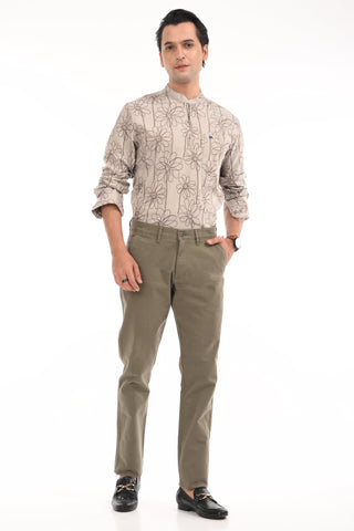 Olive Slim Fit Cotton Twill Chinos - model_poseposition_of_shirtporduct_type