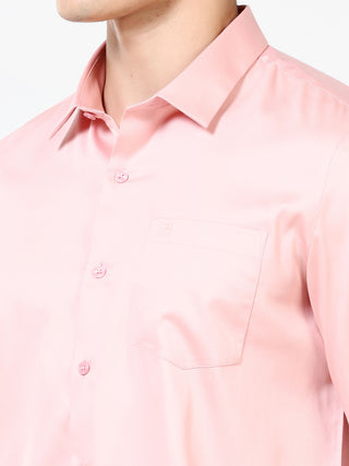 Peach Melba Satin Solid Casual Shirts - model_poseposition_of_shirtporduct_type