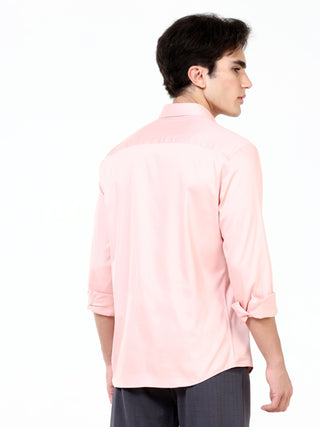 Peach Melba Satin Solid Casual Shirts - model_poseposition_of_shirtporduct_type