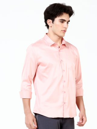 Peach Melba Satin Solid Casual Shirts - model_poseposition_of_shirtporduct_type