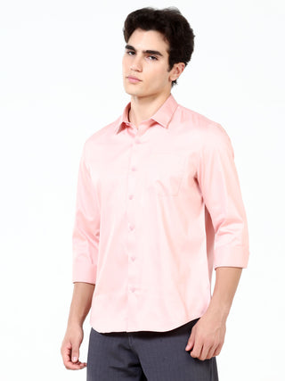 Peach Melba Satin Solid Casual Shirts - model_poseposition_of_shirtporduct_type