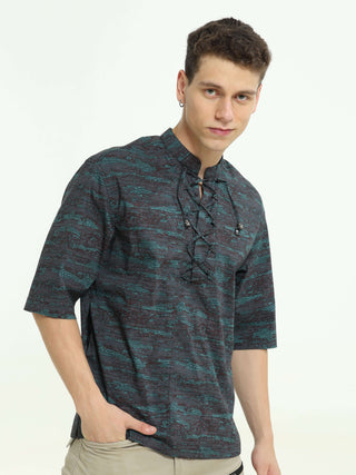 Peacock Grace Drop Shoulder Kurta - model_poseposition_of_shirtporduct_type