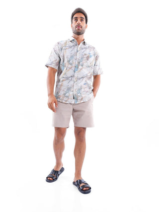 Phantom Green Multi - color Iron free Shirt - model_poseposition_of_shirtporduct_type