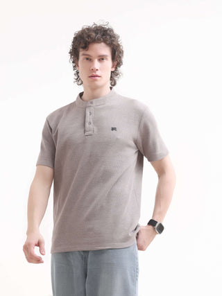 Pinnacle dusky brown henley tshirt - model_poseposition_of_shirtporduct_type