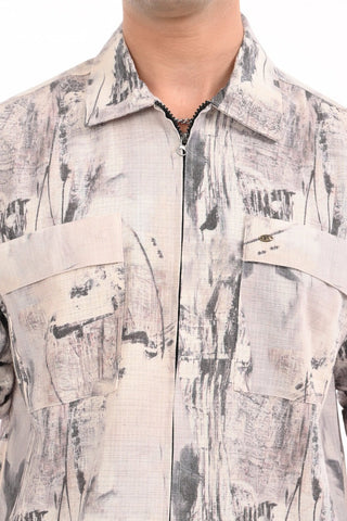 Quite Silver Pure Cotton Zipper Shirt - model_poseposition_of_shirtporduct_type