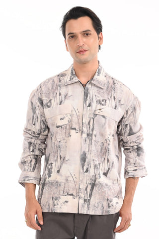 Quite Silver Pure Cotton Zipper Shirt - model_poseposition_of_shirtporduct_type