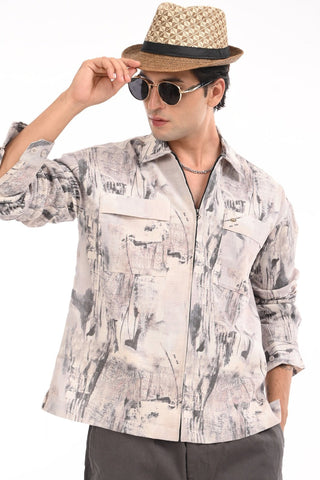 Quite Silver Pure Cotton Zipper Shirt - model_poseposition_of_shirtporduct_type