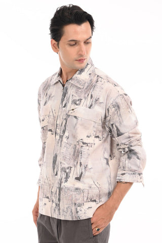 Quite Silver Pure Cotton Zipper Shirt - model_poseposition_of_shirtporduct_type