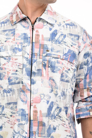 Real Blue Zipper Casual Shirt - model_poseposition_of_shirtporduct_type