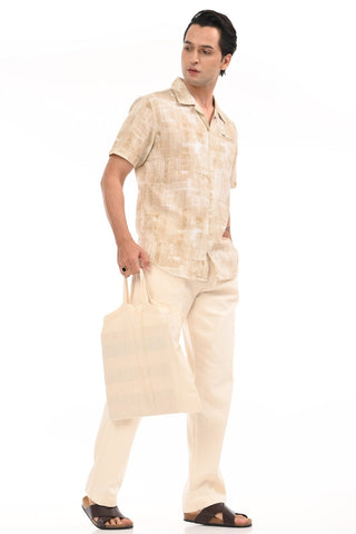 Rich Gold Printed Kurta Style Shirt - model_poseposition_of_shirtporduct_type