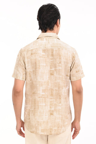Rich Gold Printed Kurta Style Shirt - model_poseposition_of_shirtporduct_type