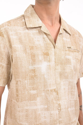 Rich Gold Printed Kurta Style Shirt - model_poseposition_of_shirtporduct_type