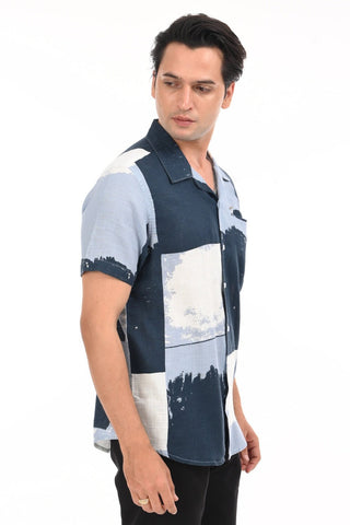 Royal Blue Digital Printed Casual Shirt - model_poseposition_of_shirtporduct_type