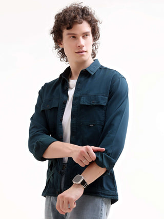 Rubans Teal Denim shirt - model_poseposition_of_shirtporduct_type
