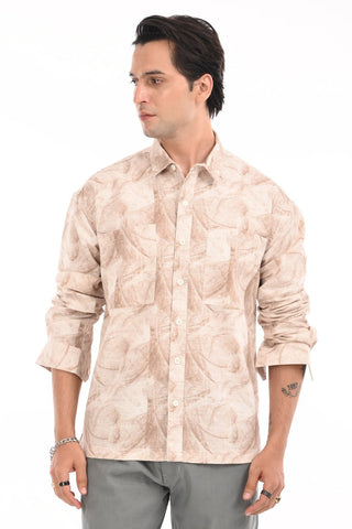 Rust Brown Oversized Cotton Shirt - model_poseposition_of_shirtporduct_type