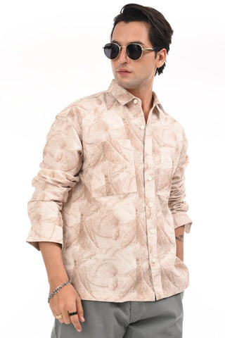 Rust Brown Oversized Cotton Shirt - model_poseposition_of_shirtporduct_type