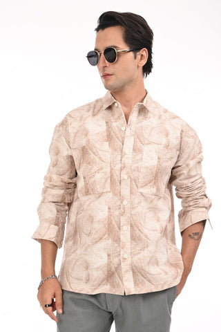 Rust Brown Oversized Cotton Shirt - model_poseposition_of_shirtporduct_type