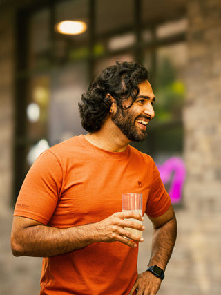 Rust Orange Solid T-Shirt - model_poseposition_of_shirtporduct_type