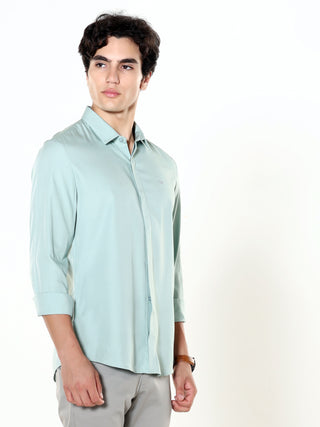 Sage Green Seamless Solid Shirt - model_poseposition_of_shirtporduct_type