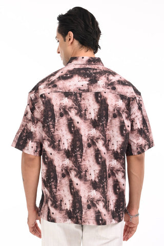Slate Brown Digital Print Oversized Shirt - model_poseposition_of_shirtporduct_type