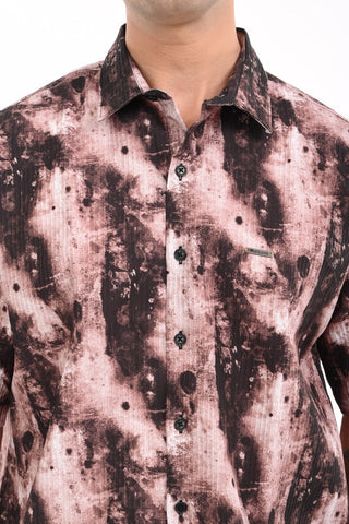 Slate Brown Digital Print Oversized Shirt - model_poseposition_of_shirtporduct_type