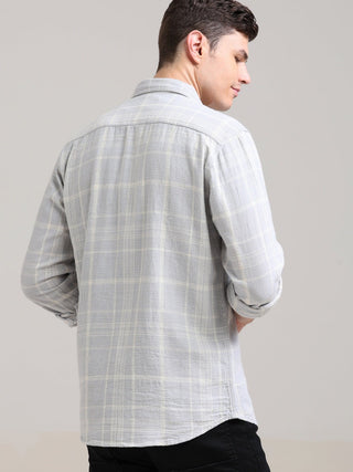 Soft Lavender Pure Cotton Checks Shirt - model_poseposition_of_shirtporduct_type