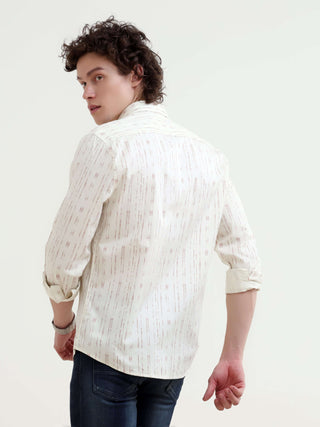 Soren abstract peach stripe printed shirt - model_poseposition_of_shirtporduct_type