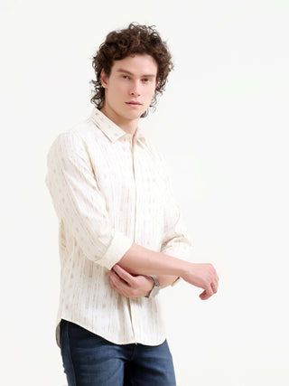 Soren abstract peach stripe printed shirt - model_poseposition_of_shirtporduct_type