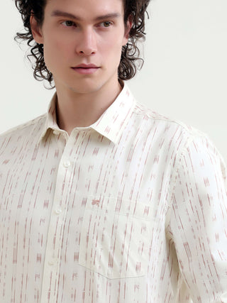 Soren abstract peach stripe printed shirt - model_poseposition_of_shirtporduct_type