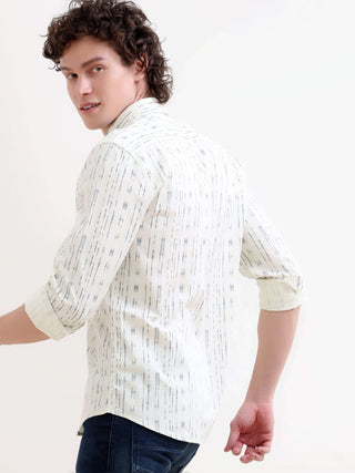 Soren Abstract Teal Stripes Shirt - model_poseposition_of_shirtporduct_type