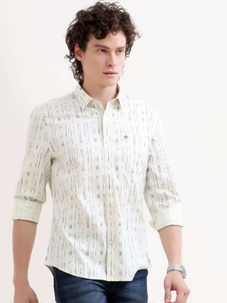 Soren Abstract Teal Stripes Shirt - model_poseposition_of_shirtporduct_type
