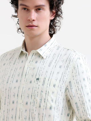 Soren Abstract Teal Stripes Shirt - model_poseposition_of_shirtporduct_type