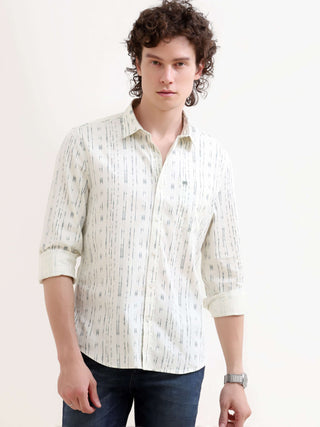 Soren Abstract Teal Stripes Shirt - model_poseposition_of_shirtporduct_type