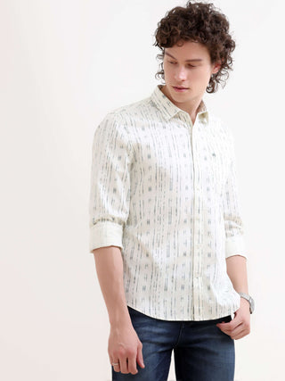 Soren Abstract Teal Stripes Shirt - model_poseposition_of_shirtporduct_type