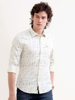 Soren Abstract Teal Stripes Shirt - model_poseposition_of_shirtporduct_type