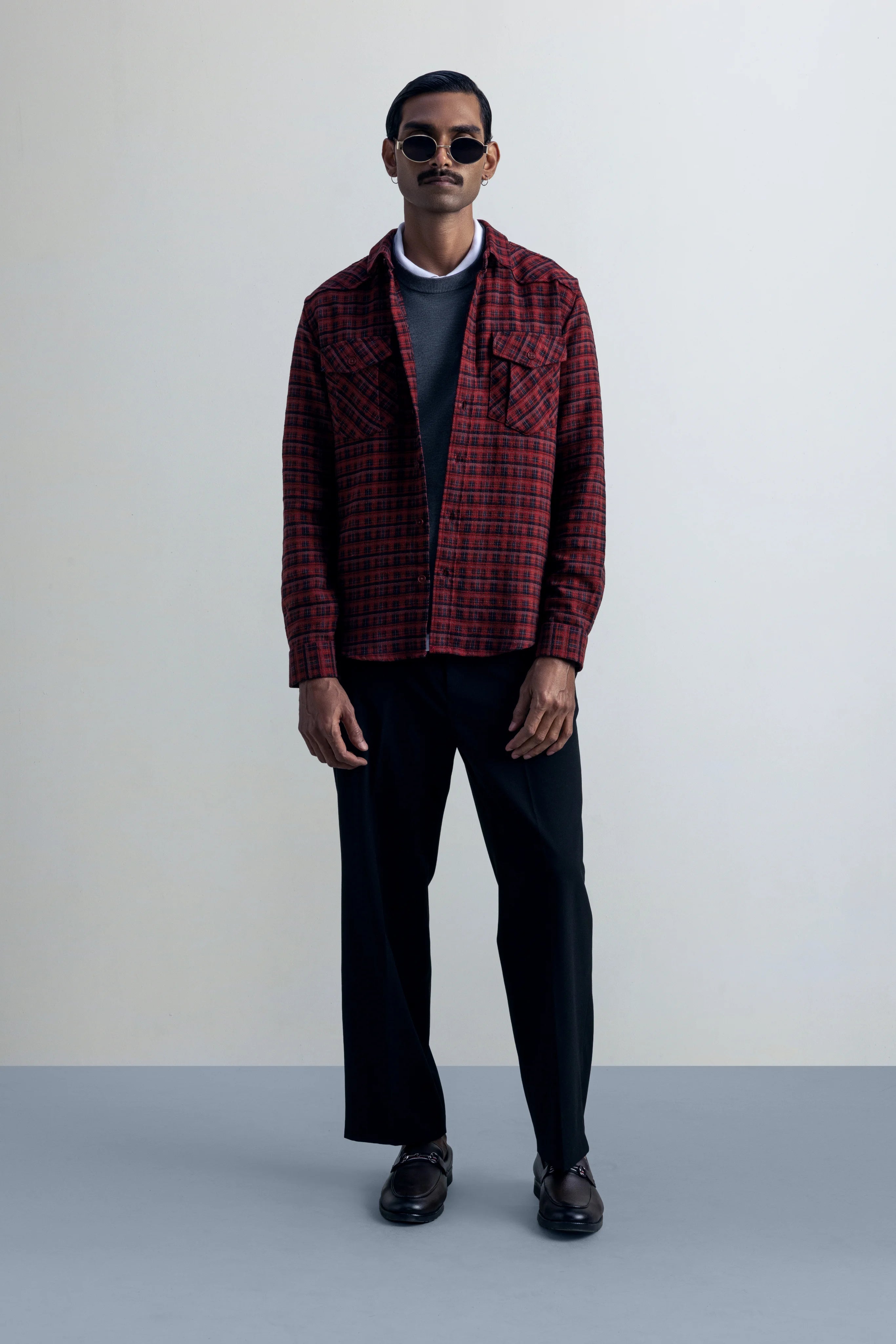 Stilltide Red Clay Casual Shirt - model_poseposition_of_shirtporduct_type