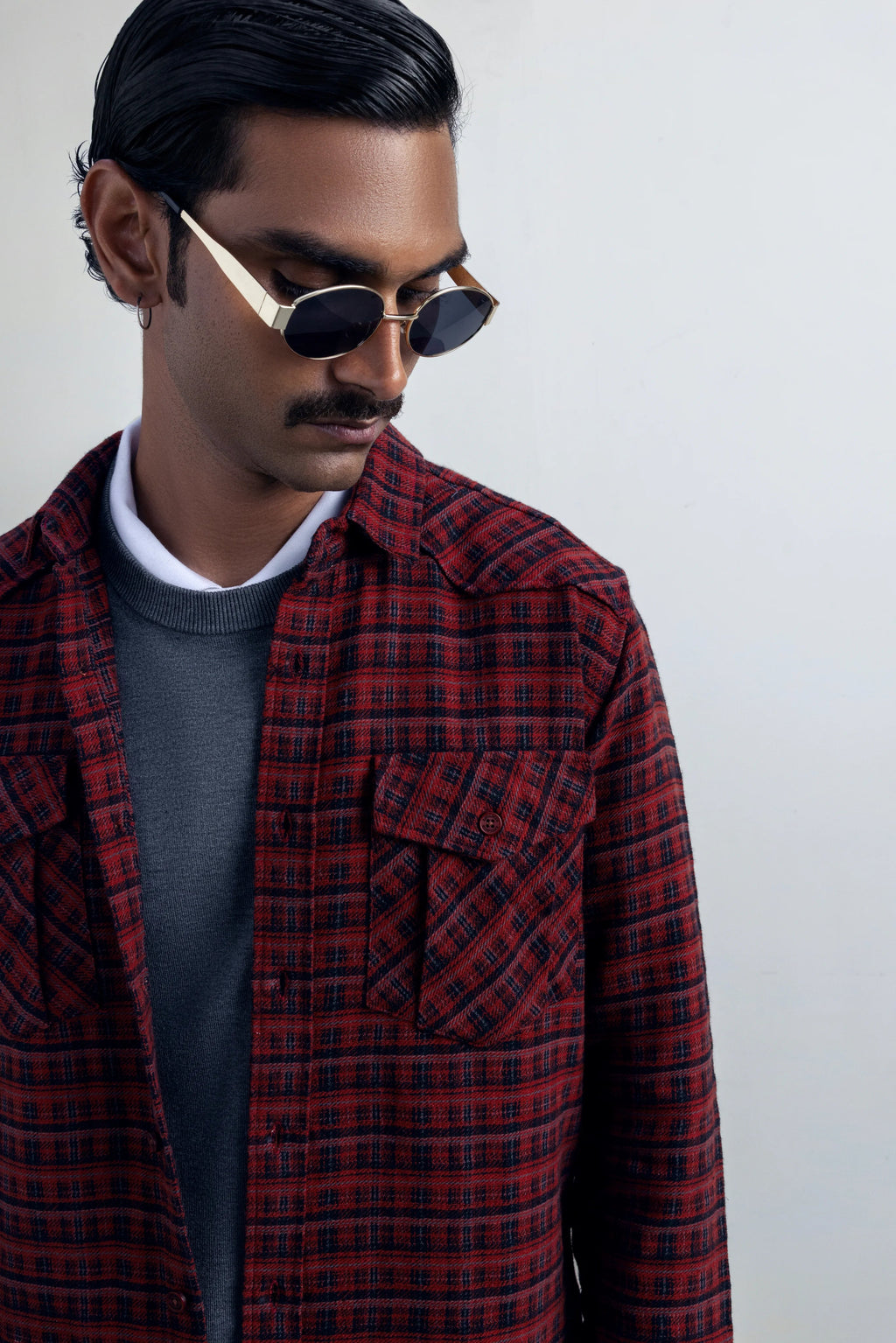 Stilltide Red Clay Casual Shirt - model_poseposition_of_shirtporduct_type