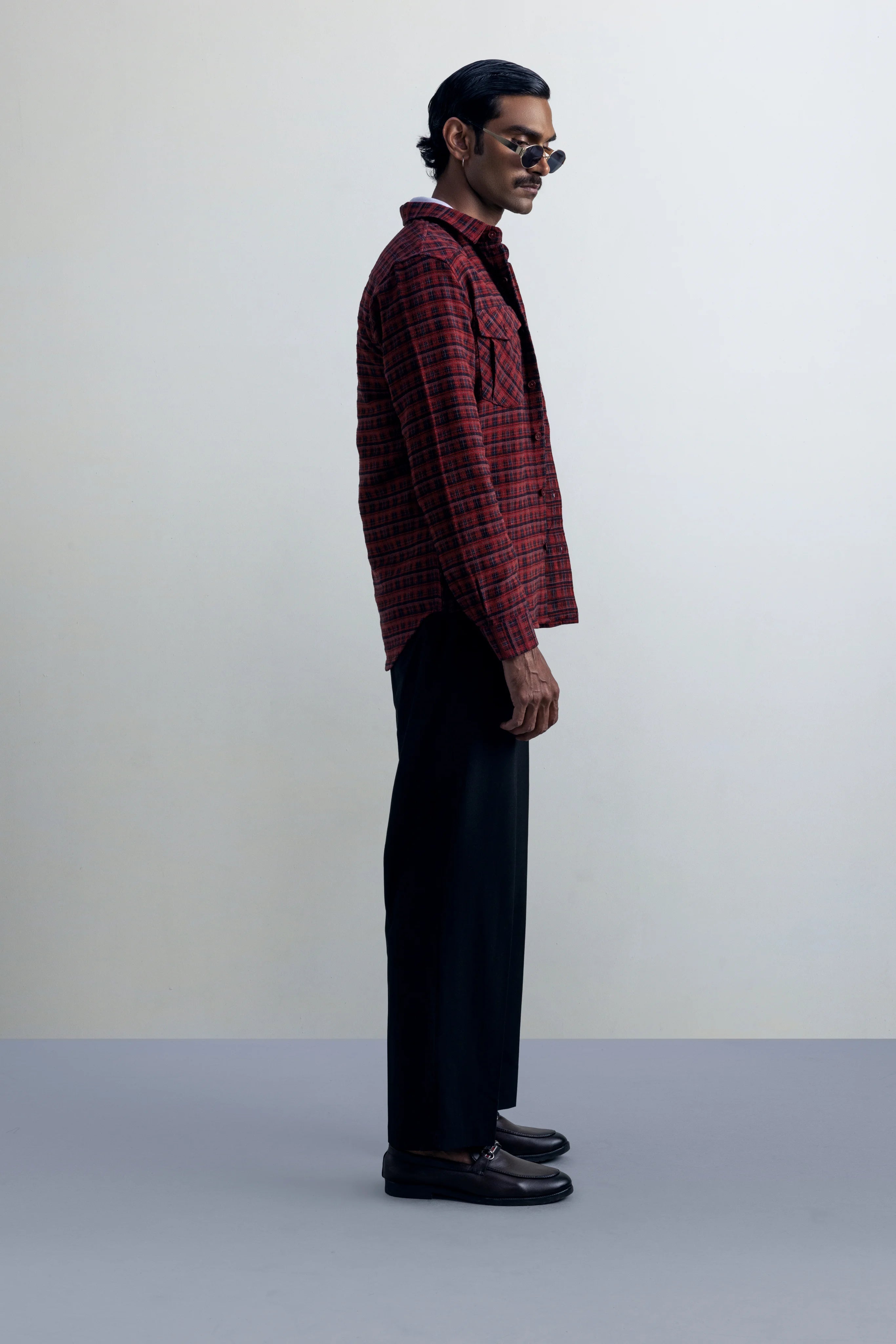 Stilltide Red Clay Casual Shirt - model_poseposition_of_shirtporduct_type