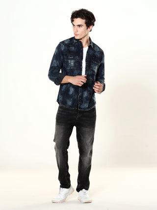Storm Indigo Washed Denim for men - model_poseposition_of_shirtporduct_type