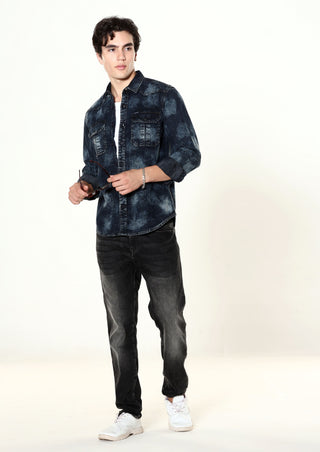 Storm Indigo Washed Denim for men - model_poseposition_of_shirtporduct_type