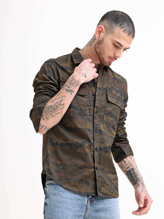 Tactical Earth Brown Camo Shirt - model_poseposition_of_shirtporduct_type