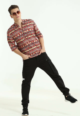 Tangerine Glow Orange Drop Shoulder Kurta - model_poseposition_of_shirtporduct_type