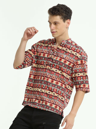 Tangerine Glow Orange Drop Shoulder Kurta - model_poseposition_of_shirtporduct_type