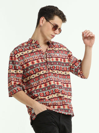 Tangerine Glow Orange Drop Shoulder Kurta - model_poseposition_of_shirtporduct_type